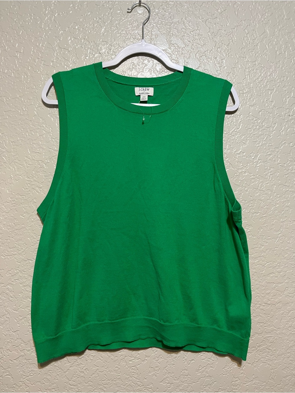 J.Crew Classic Shell Tank Top – Green – 100% Cotton – 2XL – NWOT